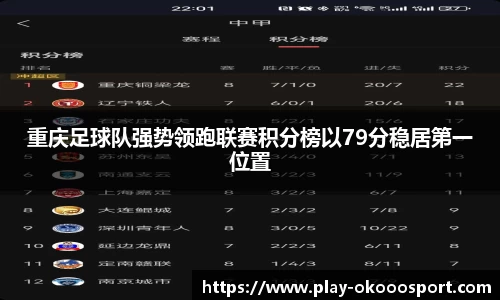 重庆足球队强势领跑联赛积分榜以79分稳居第一位置